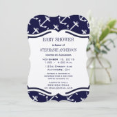 Moderne Babyboy Nautical Dusche Einladung (Stehend Vorderseite)