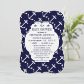 Moderne Babyboy Nautical Dusche Einladung (Stehend Vorderseite)