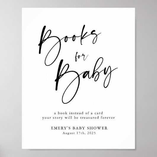 Moderne Babyduschbücher für Babysignatur Poster (Vorne)