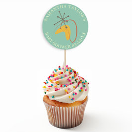 Moderne Babydusche aus der Mitte des Jahrhunderts  Runder Aufkleber