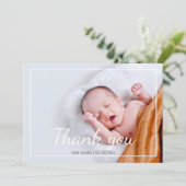 Moderne Babydusche, Baby Boy, Dankeschön Karte (Stehend Vorderseite)