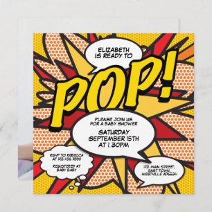 Moderne Babydusche Bereit für Pop Spaß Foto Einladung