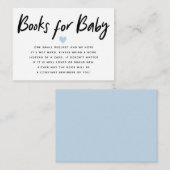 Moderne Babydusche blau | Buchanfrage Begleitkarte (Vorne/Hinten)