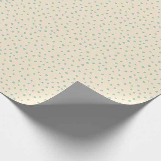 Moderne Babydusche Blue Polka Dots Geschenkpapier (Ecke)