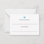 Moderne Babydusche Buchungsanfrage & Buchzeichen Mitteilungskarte (Rückseite)