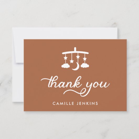 Moderne Babydusche Dankeskarte (Vorderseite)