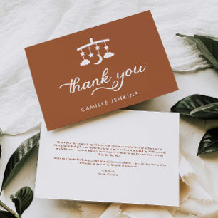 Moderne Babydusche Dankeskarte