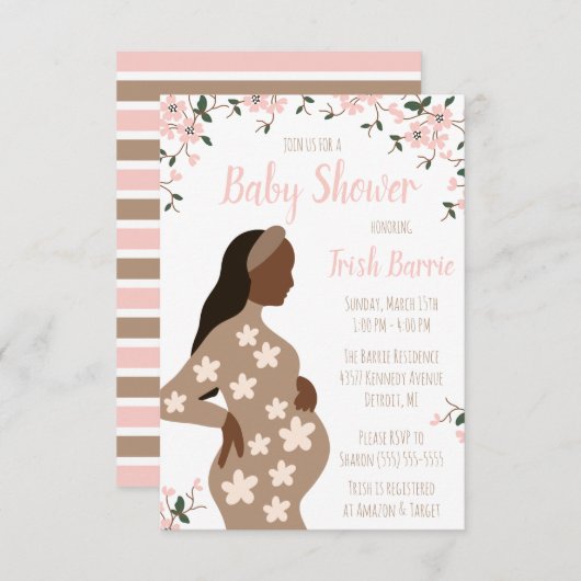 Moderne Babydusche der Mutter  Einladung (Vorne/Hinten)