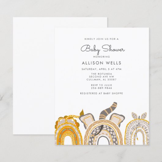 Moderne Babydusche Einladung (Vorne/Hinten)