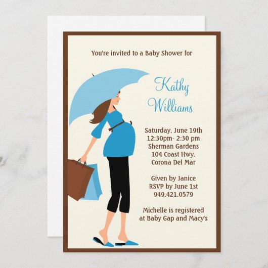 Moderne Babydusche Einladung (Vorne/Hinten)