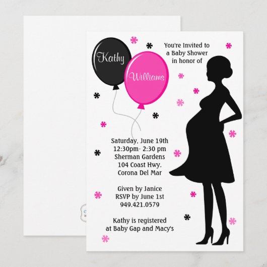 Moderne Babydusche Einladung (Vorne/Hinten)