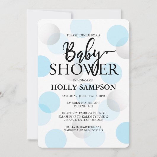 Moderne Babydusche Einladung (Vorderseite)
