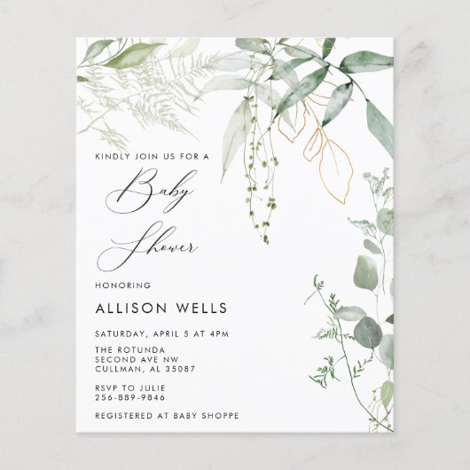 Moderne Babydusche Einladung Flyer (Vorne)