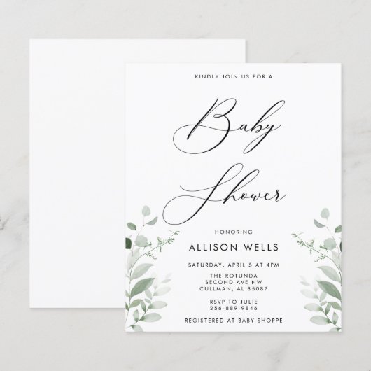 Moderne Babydusche Einladung Flyer (Vorne/Hinten)