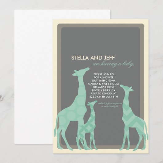 Moderne Babydusche Einladung | Nummer 2 (Vorne/Hinten)