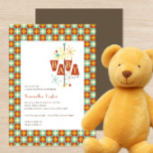 Moderne Babydusche - Einladung - Retro