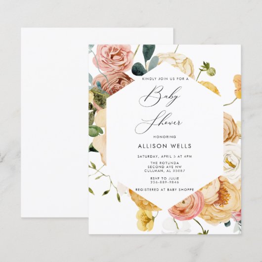 Moderne Babydusche Einladung | Sutton Flyer (Vorne/Hinten)