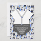 Moderne Babydusche "Little Man" Einladung (Rückseite)