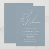 Moderne Babydusche Minimalistisches Script Einladung (Vorne/Hinten)