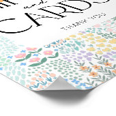 Moderne Babydusche mit Blumenmuster und Kartenzeic Poster (Ecke)