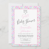 Moderne Babydusche mit geometrischen Mustern Einladung (Vorderseite)
