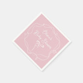 Moderne Babydusche mit rosa Bugwange Serviette (Ecke)