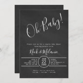 Moderne Babydusche mit Windeln Einladung (Vorne/Hinten)