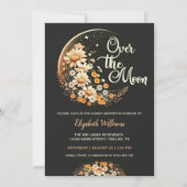 Moderne Babydusche neutral über dem Mond Einladung (Vorderseite)