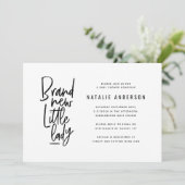 Moderne Babydusche Party Einladung (Stehend Vorderseite)