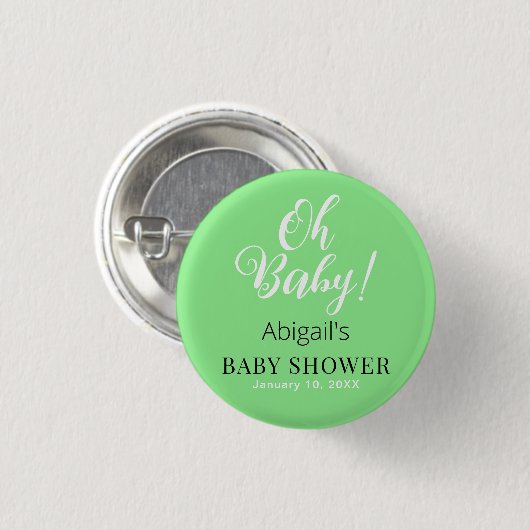 Moderne Babydusche - Personalisierter Text Button (Vorne & Hinten)