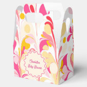 Moderne Babydusche Retro Abstrakt rosa Wavy Geschenkschachtel (Geöffnet)