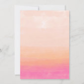 Moderne Babydusche Rosa Korallenwasserfarbe ombre Einladung (Rückseite)