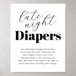 Moderne Babydusche "Spate Night Diaper" Poster