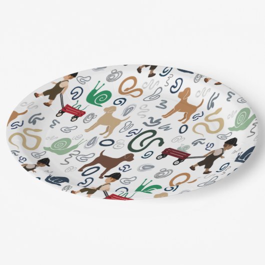 Moderne Babydusche Teller (Schrägansicht)