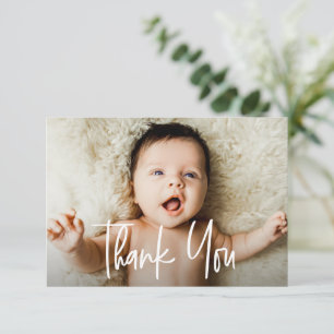 Moderne Babydusche Vielen Dank Foto Hinweis Dankeskarte
