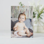 Moderne Babydusche Vielen Dank für ein Foto Dankeskarte (Stehend Vorderseite)