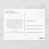 Moderne Babydusche Vielen Dank Postkarte (Rückseite)