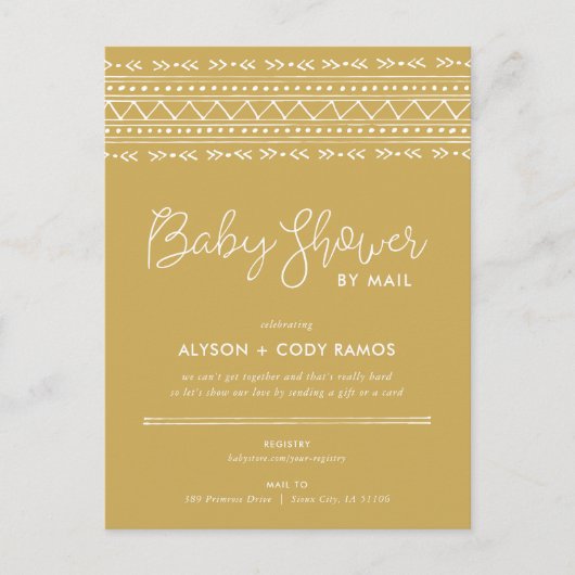 Moderne Babydusche von Boho - Einladung (Vorderseite)