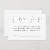 Moderne Babydusche wie groß ist Mami Begleitkarte (Vorne/Hinten)