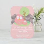 Moderne Babydusche Zickzack Einladung (Stehend Vorderseite)