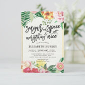 Moderne Babydusche Zuckerhut & Gewürze & Alles net Einladung (Stehend Vorderseite)