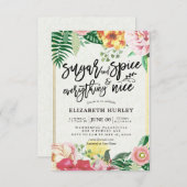 Moderne Babydusche Zuckerhut & Gewürze & Alles net Einladung (Vorne/Hinten)