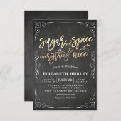 Moderne Babydusche Zuckerhut & Gewürze & Alles net Einladung (Vorne/Hinten)