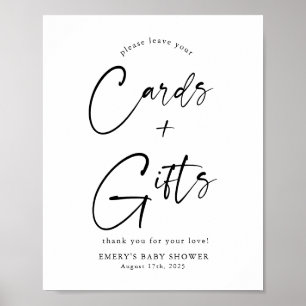 Moderne Babyduschkarten und Geschenkgutscheine Poster