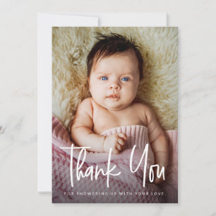 Moderne Babyparty Dankeschön individuell mit Foto  Dankeskarte