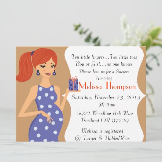 Moderne Babyparty-Einladung Einladung (Stehend Vorderseite)