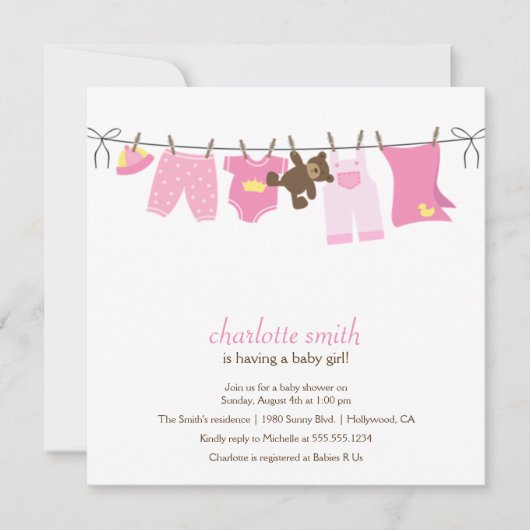 Moderne Babyparty-Einladung Einladung (Vorderseite)