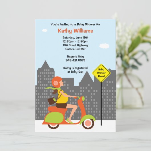 Moderne Babyparty-Einladung Einladung (Stehend Vorderseite)