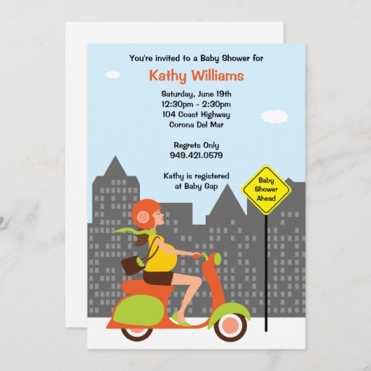 Moderne Babyparty-Einladung Einladung (Vorne/Hinten)