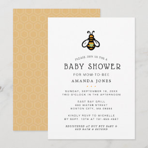 Moderne Babyparty für die werdende Mom-to-Bee Einladung